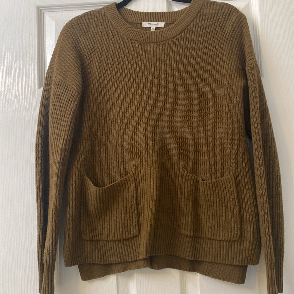 Madewell Patch Pocket Knit Pullover Sweeter Olive… - image 4